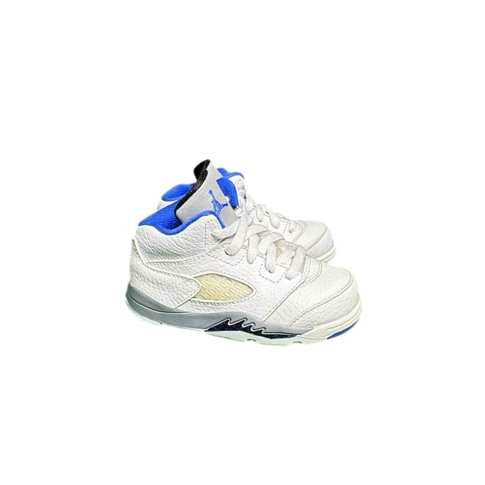 Jordan 5 Retro Stealth 2.0 Toddler White Hyper Royal Sneakers 440890-140 Size 7C